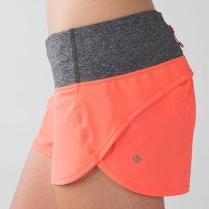 LULULEMON Speed Up Short Coral and Grey